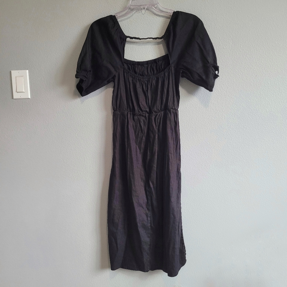 Forever 21 Black Puff Sleeves Milkmaid Dress size M